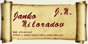 Janko Miloradov vizit kartica